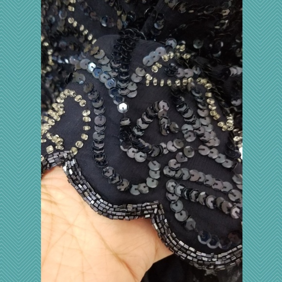 Michel Antoni Floral Sequined Beaded Silk Tunic - Picture 6 of 6